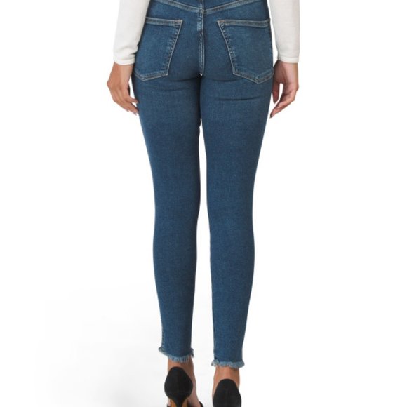 Jeans We the Free People High Rise  Frayed Hems Blue Jeans Size 28 - Picture 2 of 16